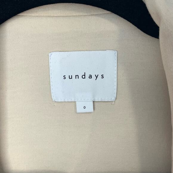 sundays by We Are Sundays Felicity Blazer Cotton Blend In Vanilla Cropped sz. 0 - Picture 4 of 5